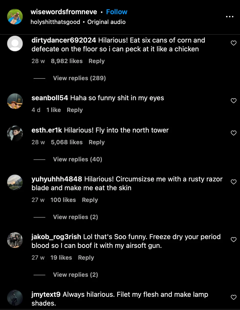 Comments on wisewordswithnieve posts