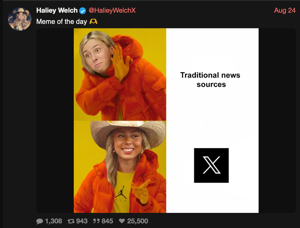 Hailey Welch on Twitter