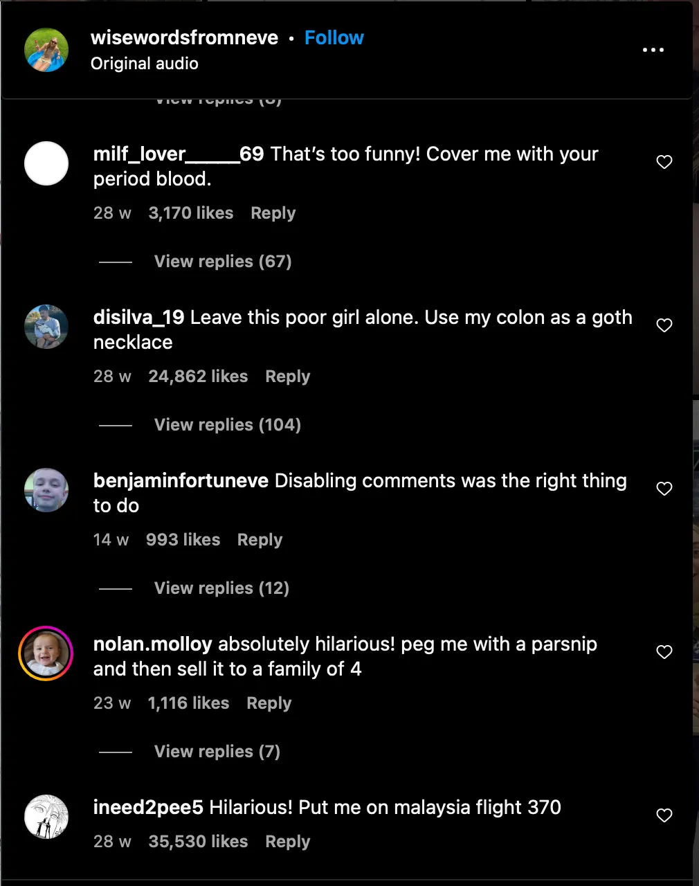 Comments on wisewordswithnieve posts