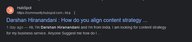 Screenshot of a user called Darshan Hiranadani making spam on forums