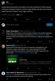 Twitter users joking about the spam