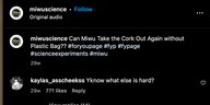 Comments on miwuscience's post